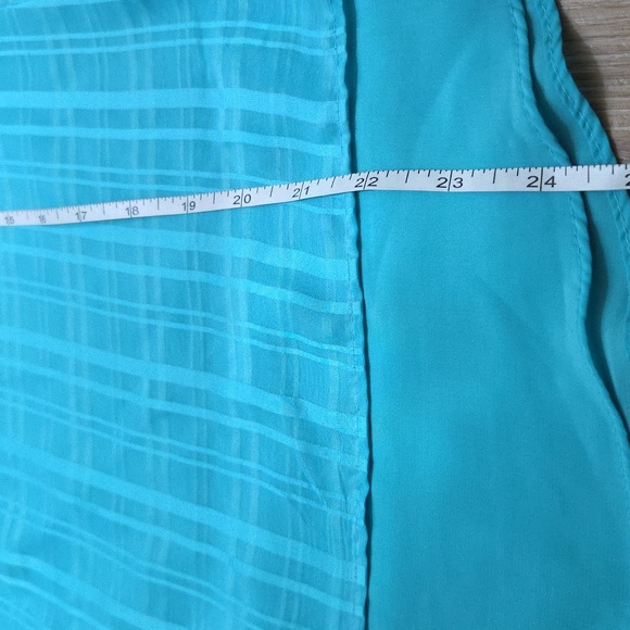 Dana Buchman Asymmetrical Blue Tank Top with Mandarin Collar - Picture 7 of 7